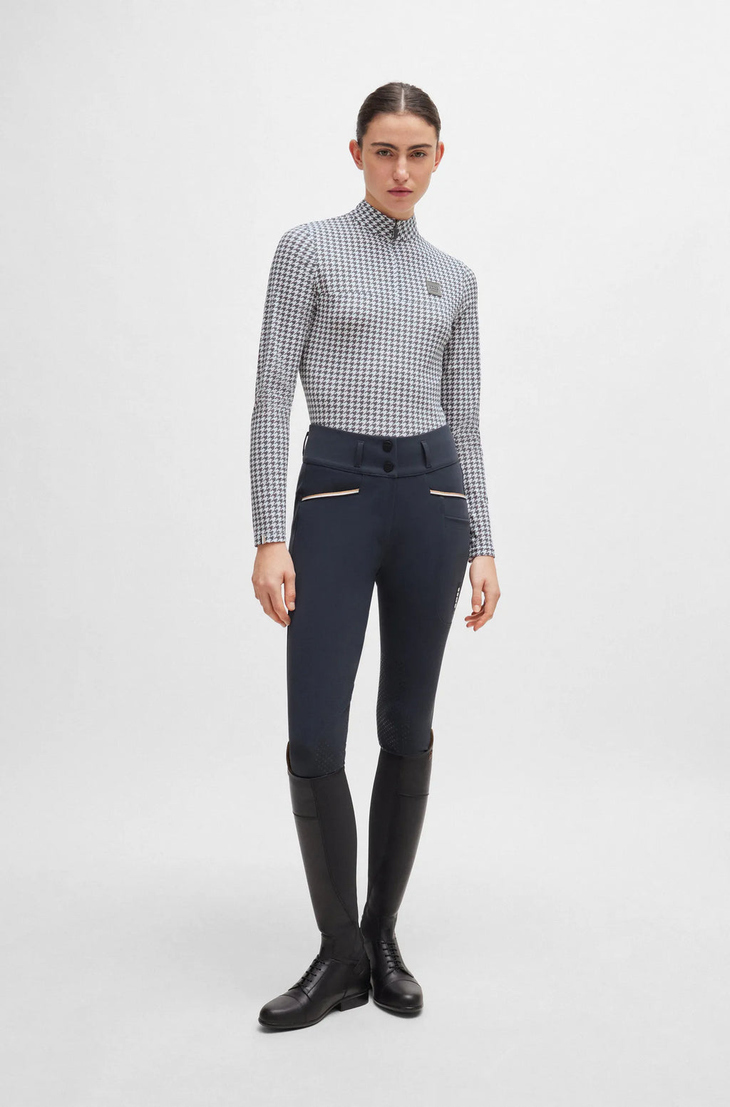 Rachel Training Shirt Houndstooth on Alexander Schill Shop, an official BOSS Equestrian Partner