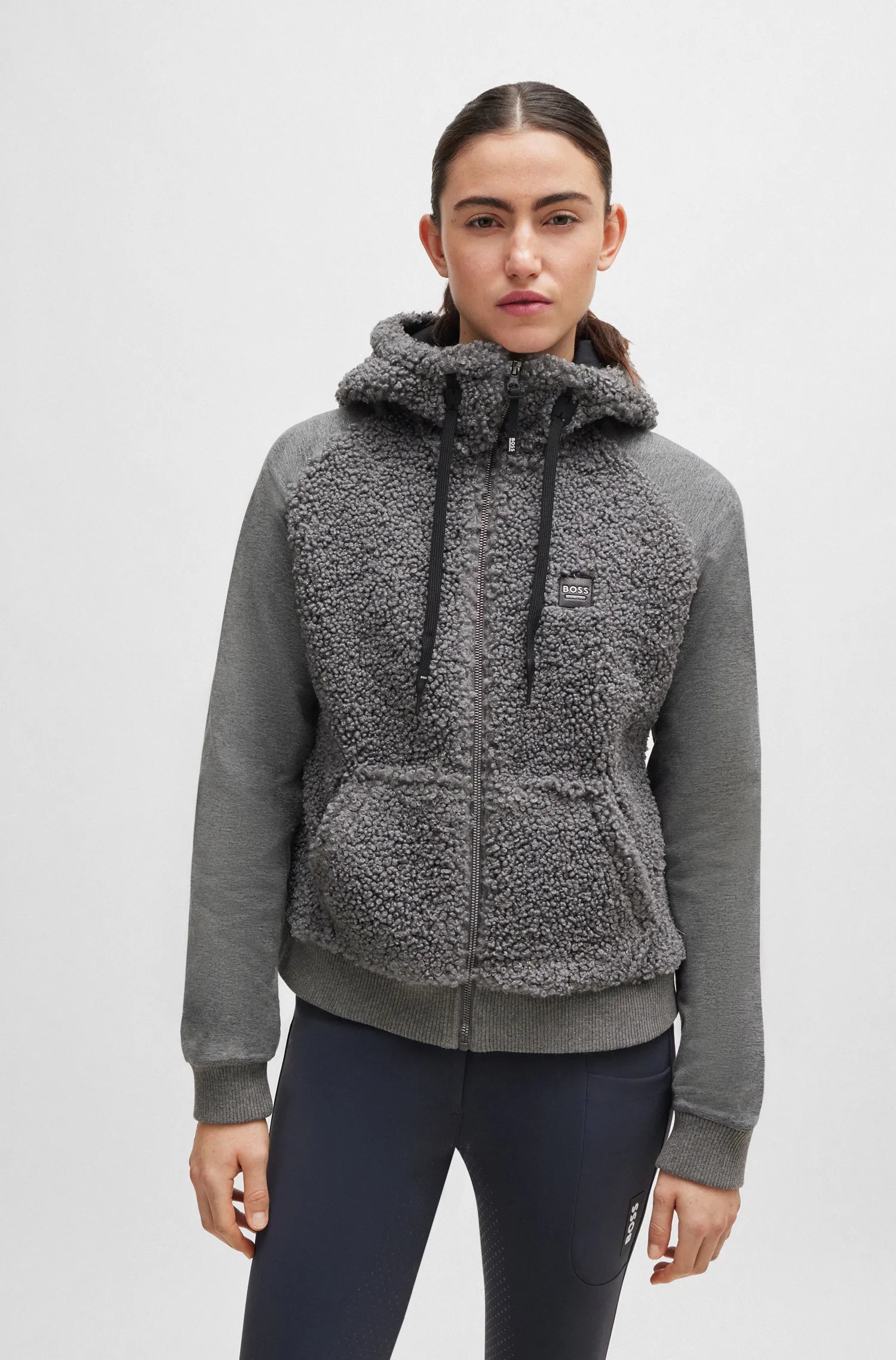 Riva Teddy Hybrid Zip Hoodie on Alexander Schill Shop, an official BOSS Equestrian Partner