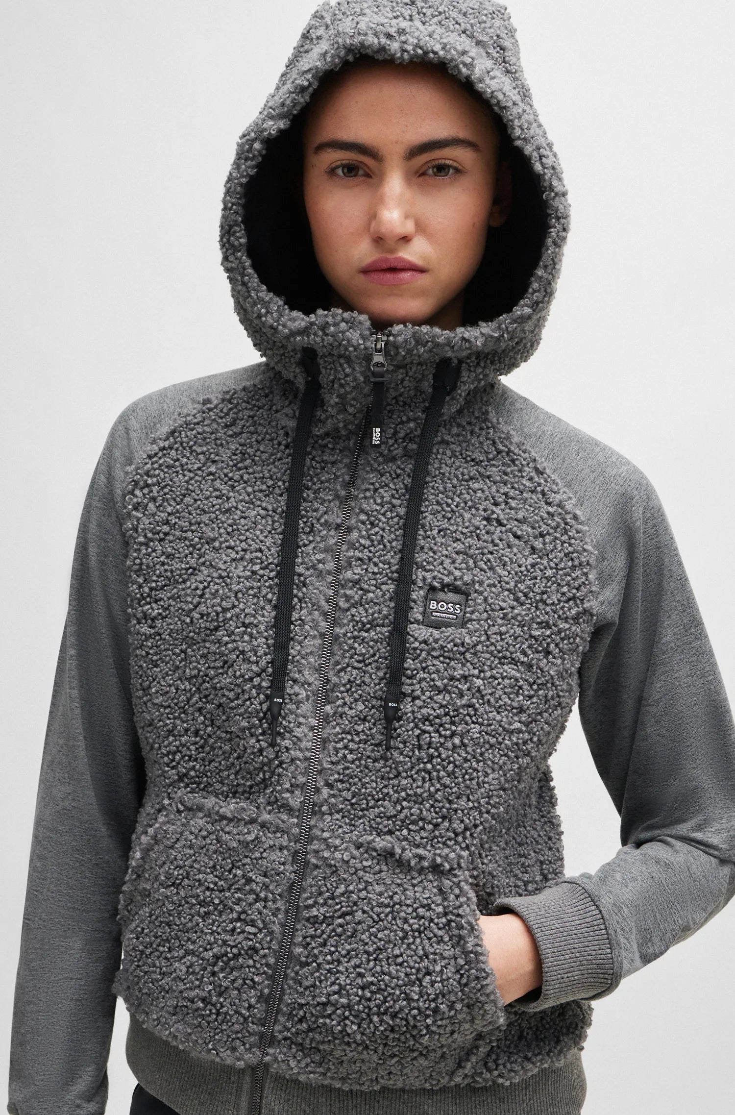 Riva Teddy Hybrid Zip Hoodie on Alexander Schill Shop, an official BOSS Equestrian Partner