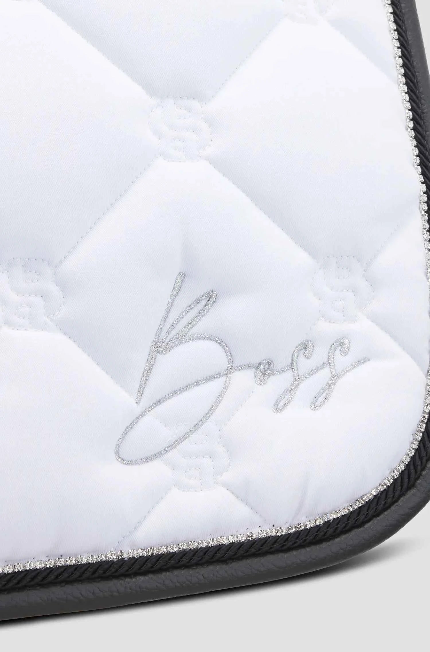 Saddle Pad Jump Glitter White