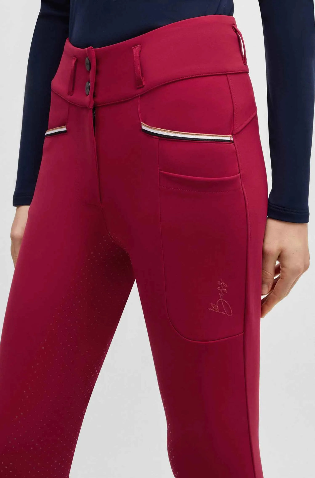 Hailey High Waist Full Grip Breeches Glitter Logo