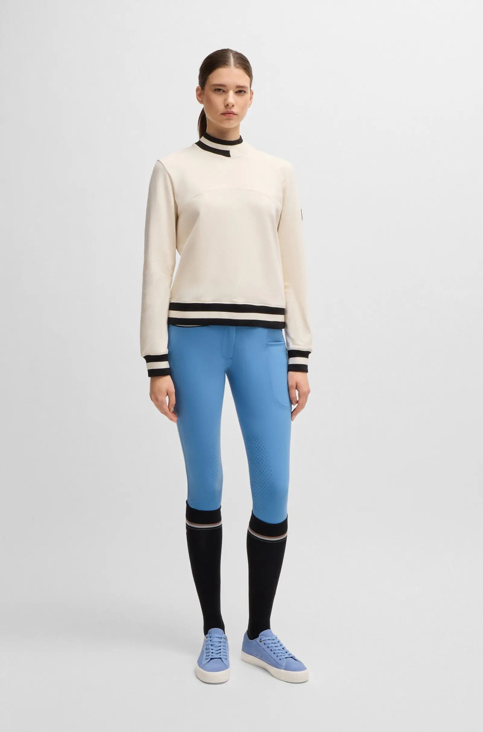 Hannah High Waist Knee Grip Breeches on Alexander Schill Shop, an official BOSS Equestrian Partner